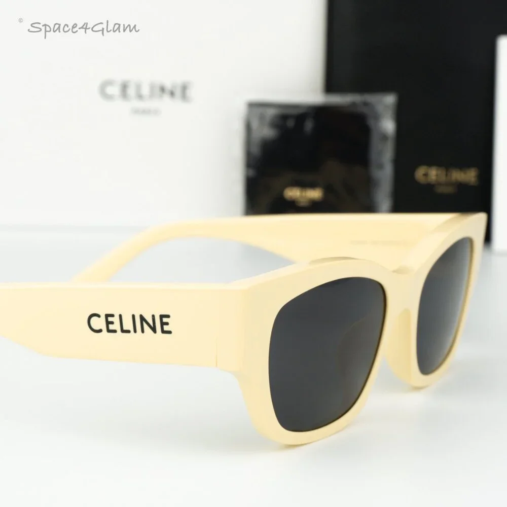 BRAND NEW Celine CL40197U 39A Shiny Light Brown Smoke Geometric Sunglasses